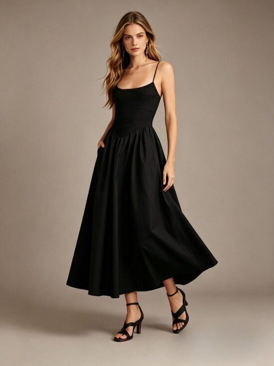 Farm Rio Dresses & Skirts - NWOT Farm Rio Cotton Black Sleeveless Midi Dress Size L